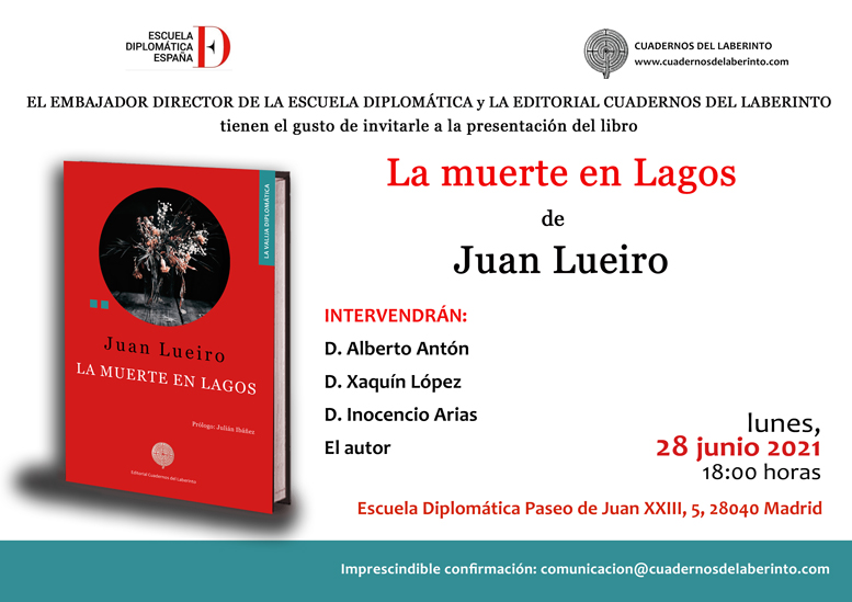 Juan Lueiro presenta su libro LA MUERTE EN LAGOS