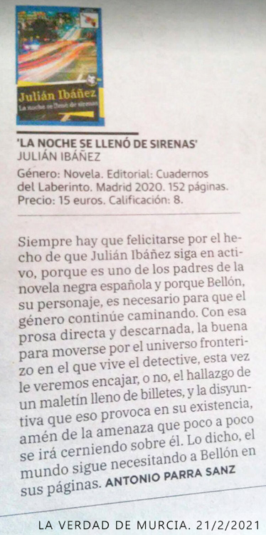 BELLÓN, de Julián Ibáñez, en La Verdad, de Murcia